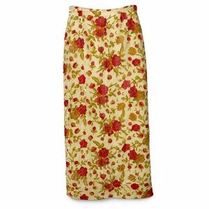 Vintage Taylor G Dallas Floral Devore Velvet Maxi Skirt Gingham Burnout Size S